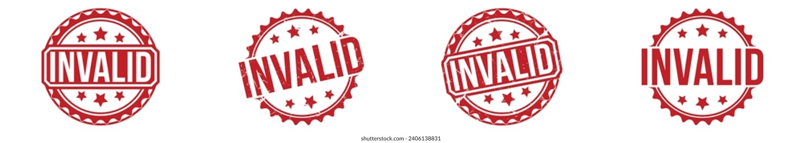 Invalid Red Rubber Stamp vector design.