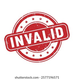 Invalid round stamp icon grunge distressed style