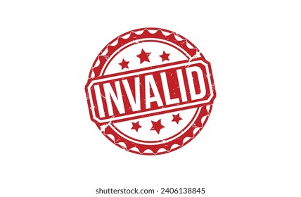 Invalid stamp red rubber stamp on white background. Invalid stamp sign. Invalid stamp.