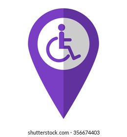 invalid - vector icon;  violet map pointer