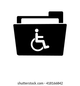 invalid - white vector icon;  black folder