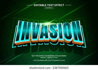 Invasion 3D editable text effect template