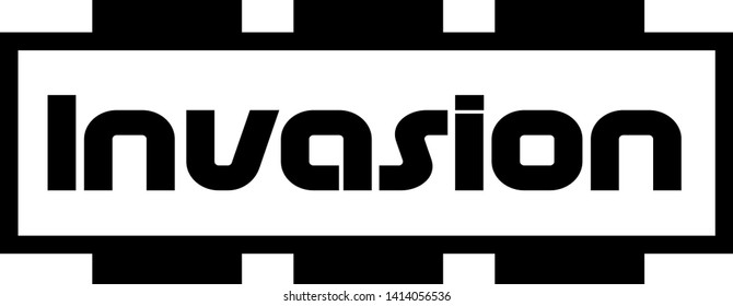 INVASION stamp on white background