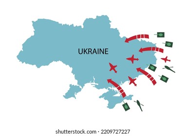 Invasion of Ukraine. Editable Clip Art.