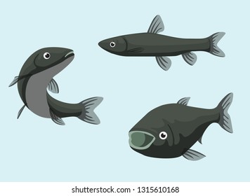 Invasive Species Grass Carp Black Vector Illustration