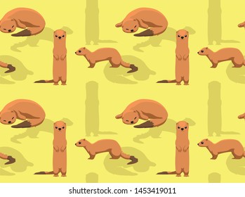 Invasive Species Small Indian Mongoose Vector Seamless Background Wallpaper