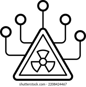 Invasive Species Vector Line Icon Design, Biochemistry Symbol, Biological Processes Sign, Bioscience And Engineering Stock Illustration, Toxic Environment Ahead Concept