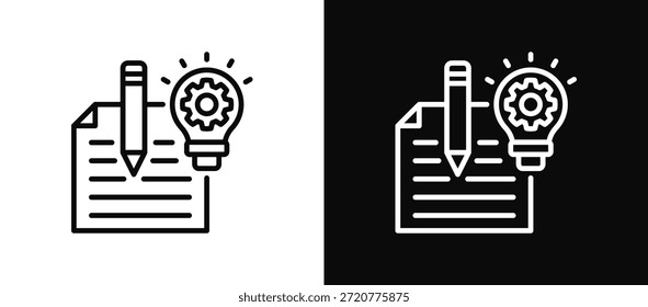 Conjunto de iconos de invento en blanco y negro