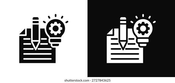 Conjunto de iconos de invento en blanco y negro