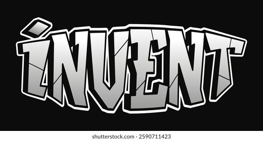 Invent Word in Trippy Graffiti Style for Fashion and Prints