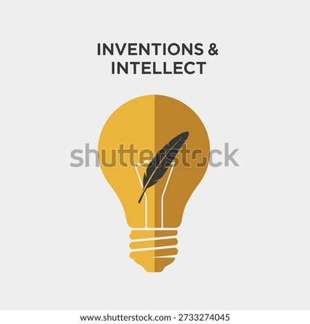 Inventing A Future lightbulb typography design vector illustration for innovation creativity science ideas and technology progress on transparent background.