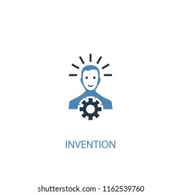 invention concept 2 colored icon. Simple blue element illustration. invention concept symbol design from Science set. Can be used for web and mobile UI/UX