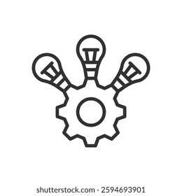 Invention, icon in line design. Invention, creativity, innovation, discovery, breakthrough, design, technology on white background vector. Invention, editable stroke icon