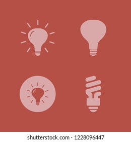 invention icon. invention vector icons set bulb and fluorescent bulb