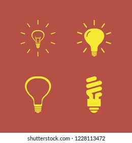 invention icon. invention vector icons set fluorescent bulb and bulb