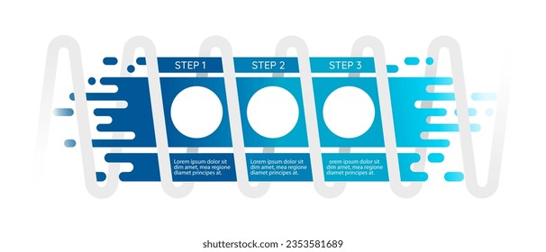 Invention infographic chart design template. Scientific project. Abstract vector infochart with blank copy spaces. Instructional graphics with 3 step sequence. Visual data presentation
