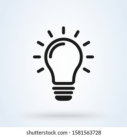 invention and light bulb, Simple vector modern icon design illustration.
