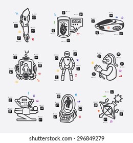invention line infographic illustration. Fully editable vector file