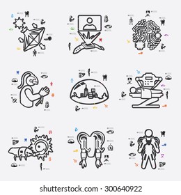 Invention line infographic illustration. Fully editable vector file