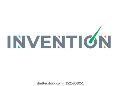 invention logo in gray color. invention world concept