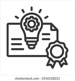 Invention Patent Outline Icon Vector Illustration