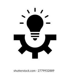 Invention Process Glyph Flat Vector Icon