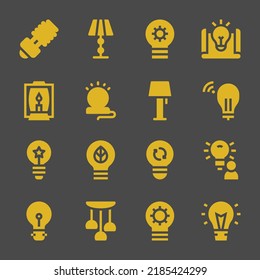 invention web icons. Lamp and Lamp, Idea and Idea symbol, vector signs