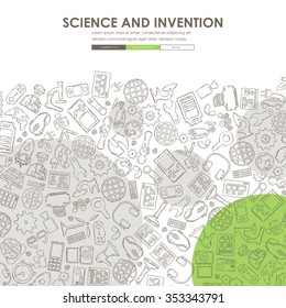 invention Website Template Design with Doodle Background