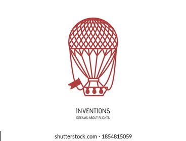 Inventios, dreams about flights. Vector icon set on white background. Symbol for web, infographics, print design and mobile UX/UI kit.