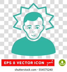 Inventor EPS vector icon. Illustration style is flat iconic cyan symbol on chess transparent background.
