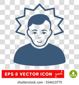 Inventor EPS vector icon. Illustration style is flat iconic blue symbol on chess transparent background.