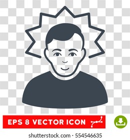 Inventor EPS vector pictogram. Illustration style is flat iconic smooth blue symbol on chess transparent background.