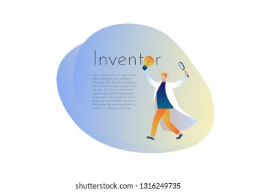 Inventor. Flat illustration. gradient. Element for design