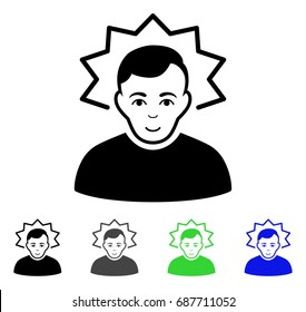 Inventor flat vector pictogram. Colored inventor gray, black, blue, green icon versions. Flat icon style for web design.