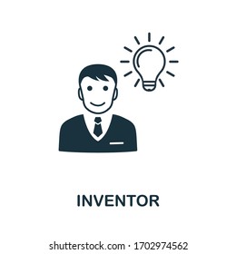 Inventor Icon. Simple Element From Intellectual Property Collection. Filled Inventor Icon For Templates, Infographics And More.