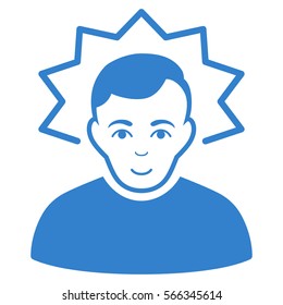Inventor vector icon. Flat cobalt symbol. Pictogram is isolated on a white background. Designed for web and software interfaces.