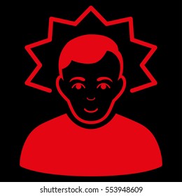 Inventor vector icon. Flat red symbol. Pictogram is isolated on a black background. Designed for web and software interfaces.