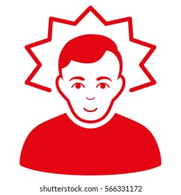 Inventor vector icon. Flat red symbol. Pictogram is isolated on a white background. Designed for web and software interfaces.