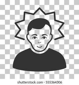 Inventor vector pictogram. Illustration style is flat iconic gray symbol on a chess transparent background.