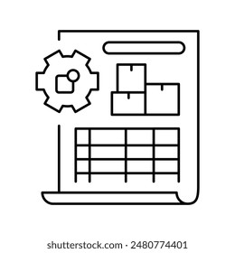 inventory adjustment report line icon vector. inventory adjustment report sign. isolated contour symbol black illustration