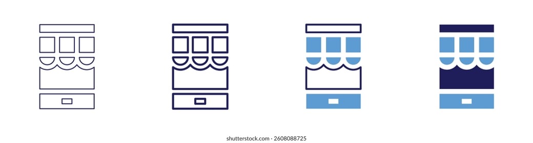 Inventory alert notification icon in 4 different styles. Thin Line, Line, Bold Line, Duotone. Duotone style. Editable stroke.