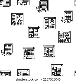 Inventory Analytics And Report Vector Seamless Pattern Thin Line Illustration