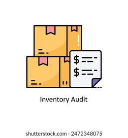 Inventory Audit vector filled outline icon style illustration. Symbol on White background EPS 10 File