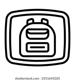 Inventory Bag Vector Line Icon Design