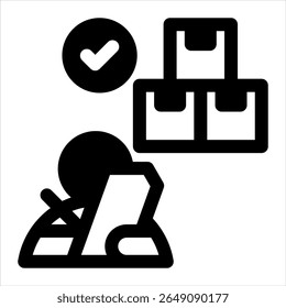 inventário ícone preto ilustração vetor no fundo branco