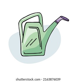 Inventory for the care of house plants watering can for flowers colorful drawing 