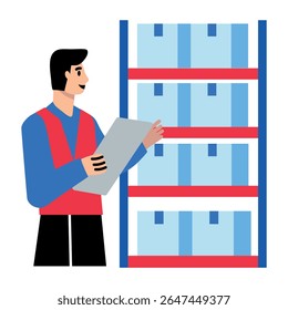 Ícone de caractere de verificação de inventário em estilo simples