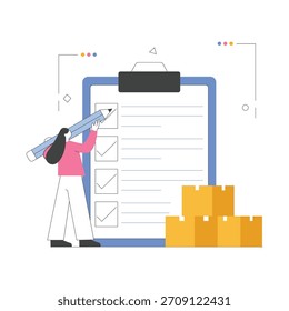 Arquivo EPS 10 de ilustração de vetor de lista de verificação de inventário