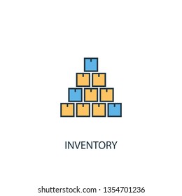 inventory concept 2 colored line icon. Simple yellow and blue element illustration. inventory concept outline symbol design