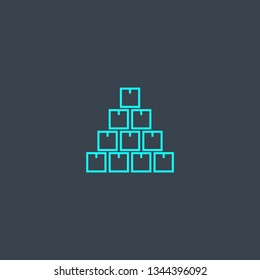 inventory concept blue line icon. Simple thin element on dark background. inventory concept outline symbol design. Can be used for web and mobile UI/UX